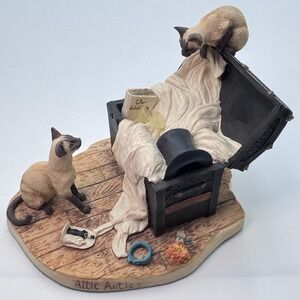 RARE Lowell Davis Attic Antics 1994 Siamese Cats Kittens Trunk Schmid BFA